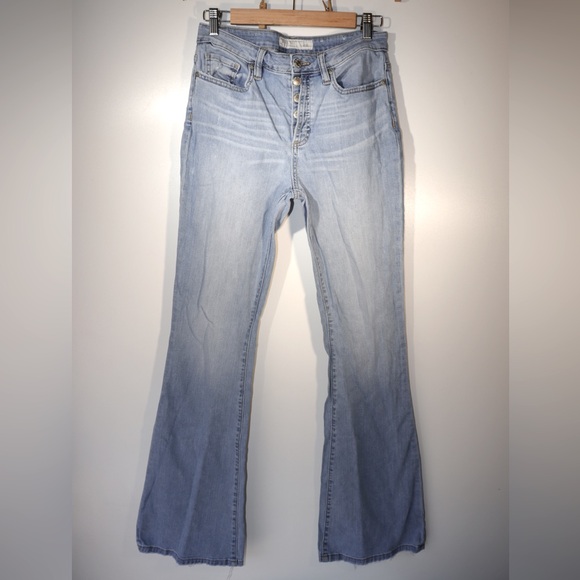 MISS ME - WOMENS HIGH-RISE FLARE JEANS Plain with stretch - Picture 3 of 16